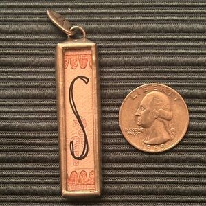 Jewel Kade - “S” / Post Card - Pewter Shadow Box Style Charm
